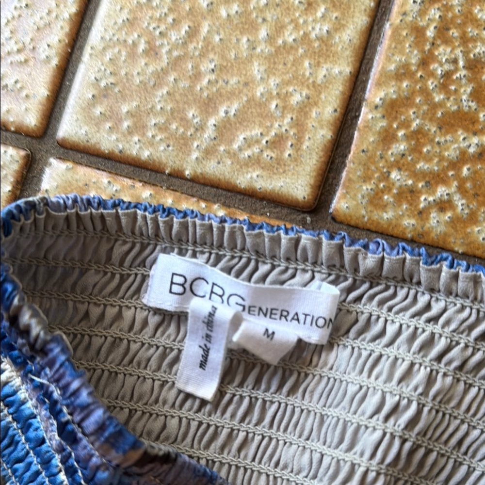 Bcbgeneration Strapless Blue Patterned Dress - image 3